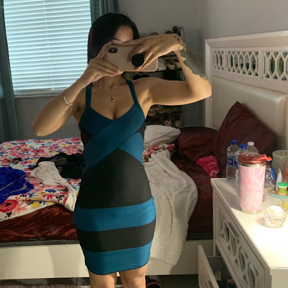Teal/Black SMALL Dress